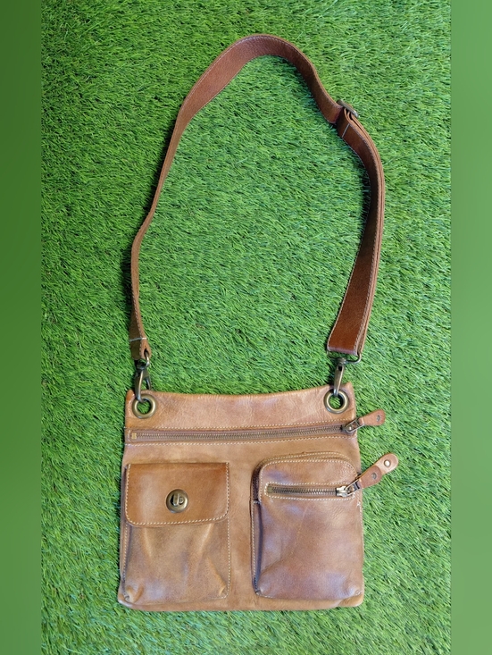 Roots Handbags - Roots Brown Leather Villager Tribe Crossbody Bag Satchel Brown Made In Canadá